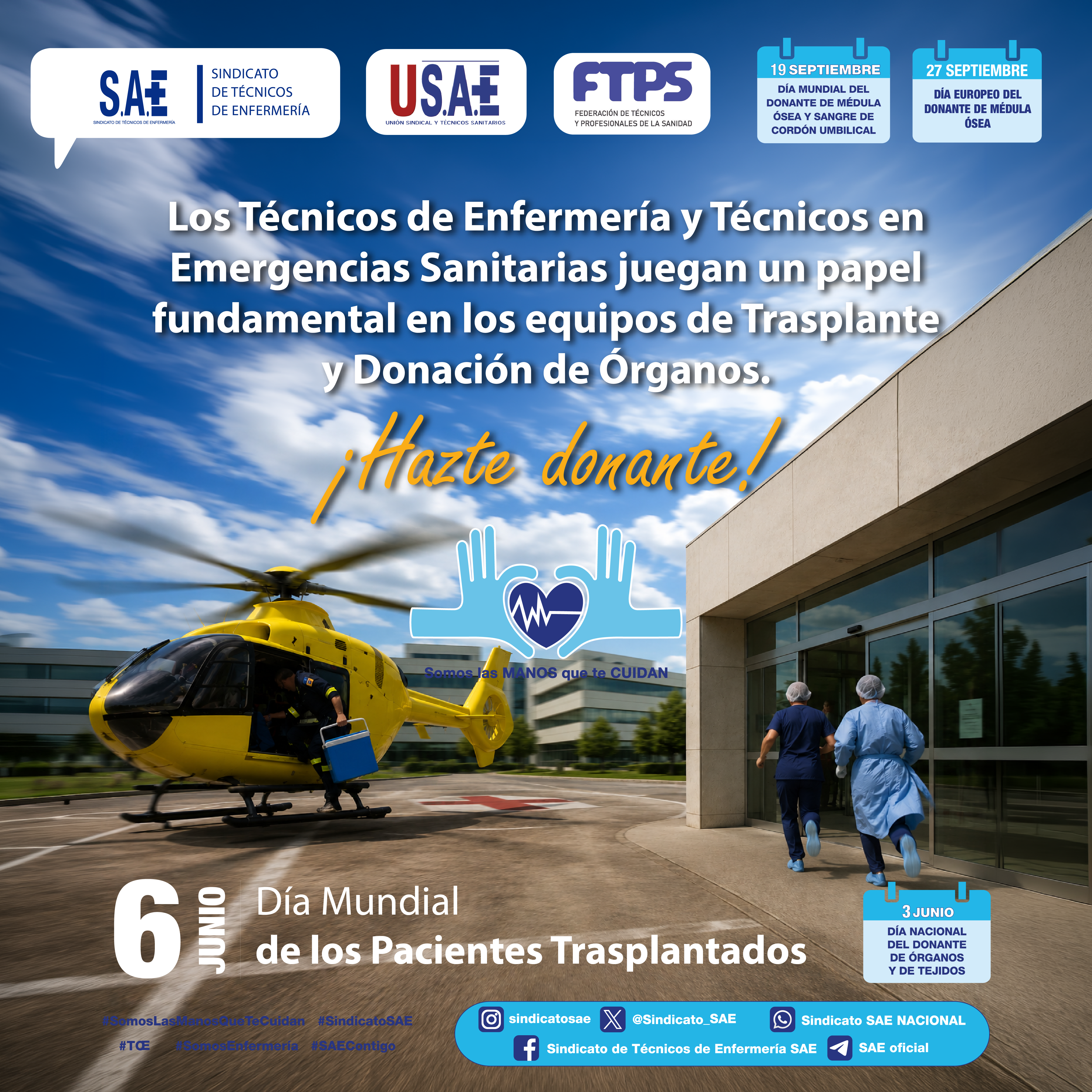LOS TCE Y TES JUEGAN UN PAPEL FUNDAMENTAL EN LOS EQUIPOS DE TRASPLANTE Y DONACIÓN DE ÓRGANOS