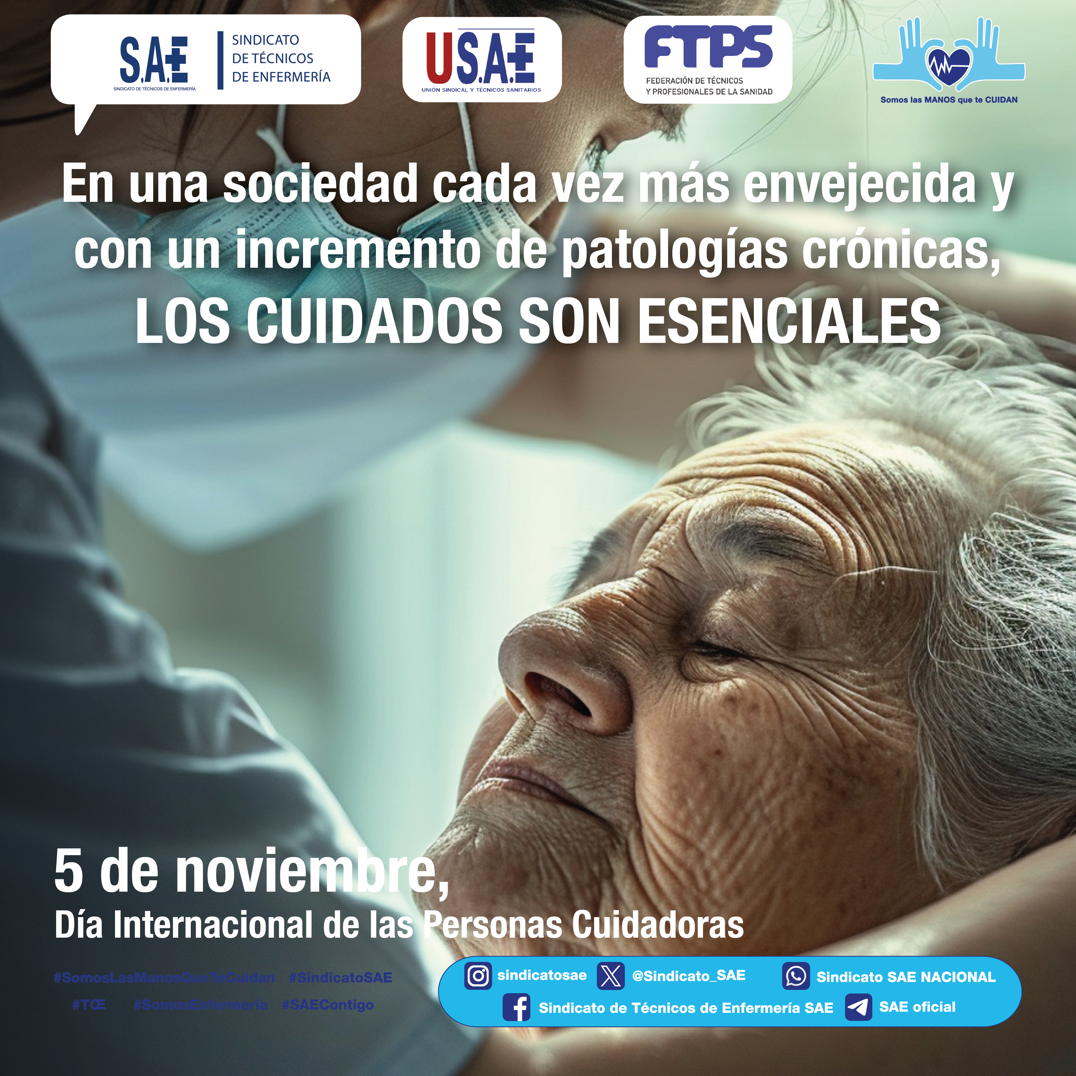  LOS CUIDADOS SON ESENCIALES EN UNA SOCIEDAD CADA VEZ MÁS ENVEJECIDA Y CON UN INCREMENTO DE PATOLOGÍAS CRÓNICAS