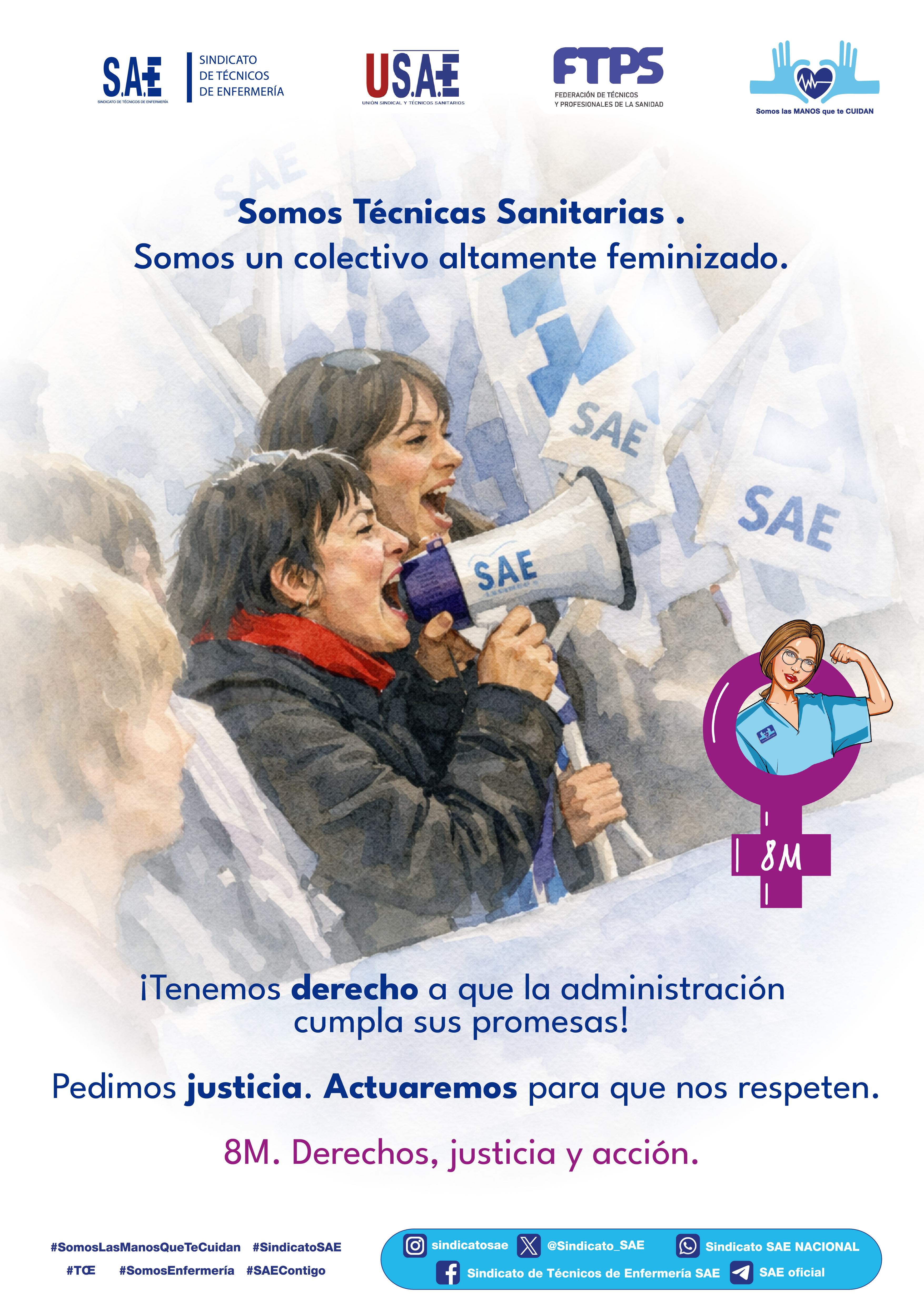 SAE EXIGE DERECHOS, JUSTICIA Y ACCIÓN PARA LAS PROFESIONALES TÉCNICAS SANITARIAS
