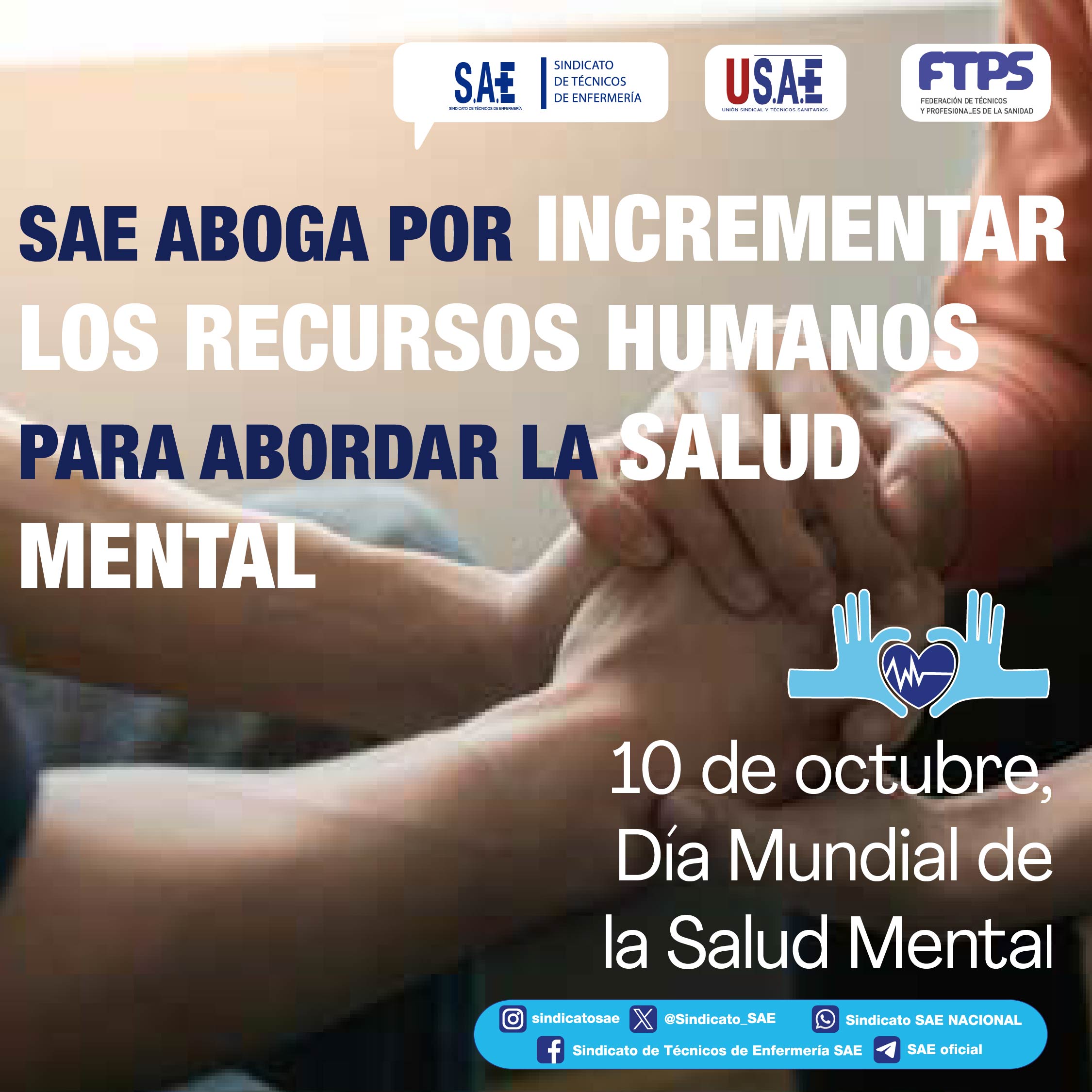 SAE ABOGA POR INCREMENTAR LOS RECURSOS HUMANOS PARA ABORDAR LA SALUD MENTAL