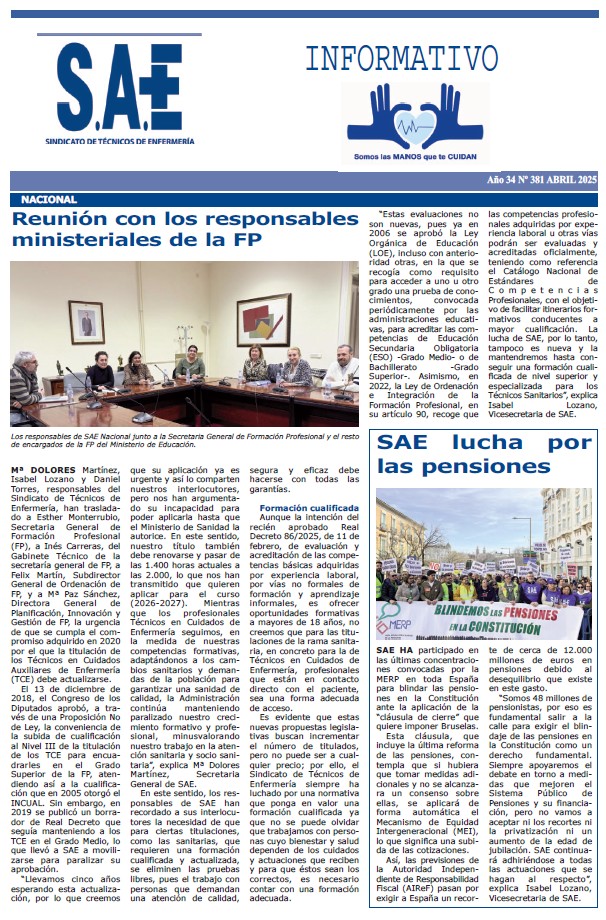 Informativo Acción Sindical SAE