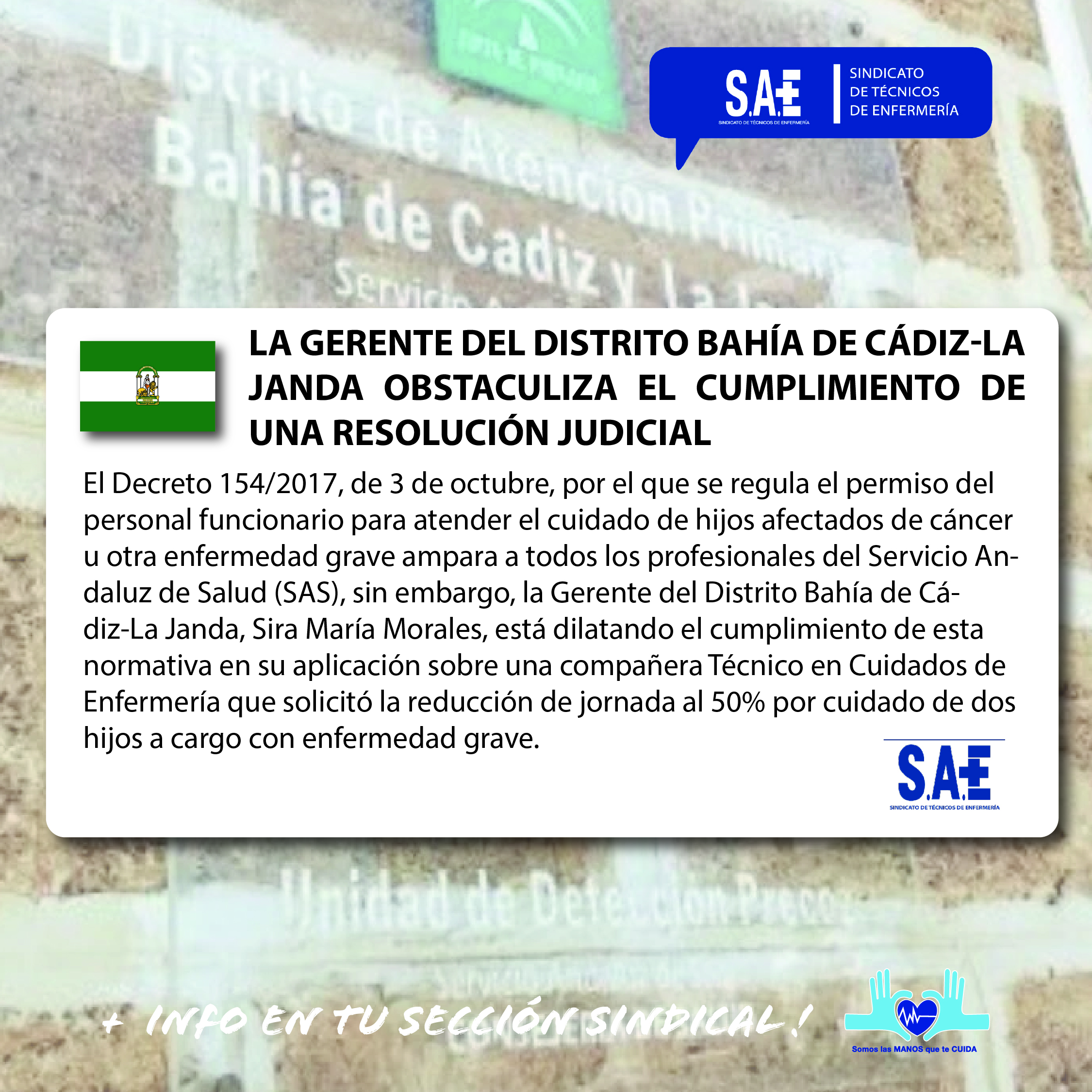 LA GERENTE DEL DISTRITO BAHÍA DE CÁDIZ-LA JANDA OBSTACULIZA EL CUMPLIMIENTO DE UNA RESOLUCIÓN JUDICIAL 